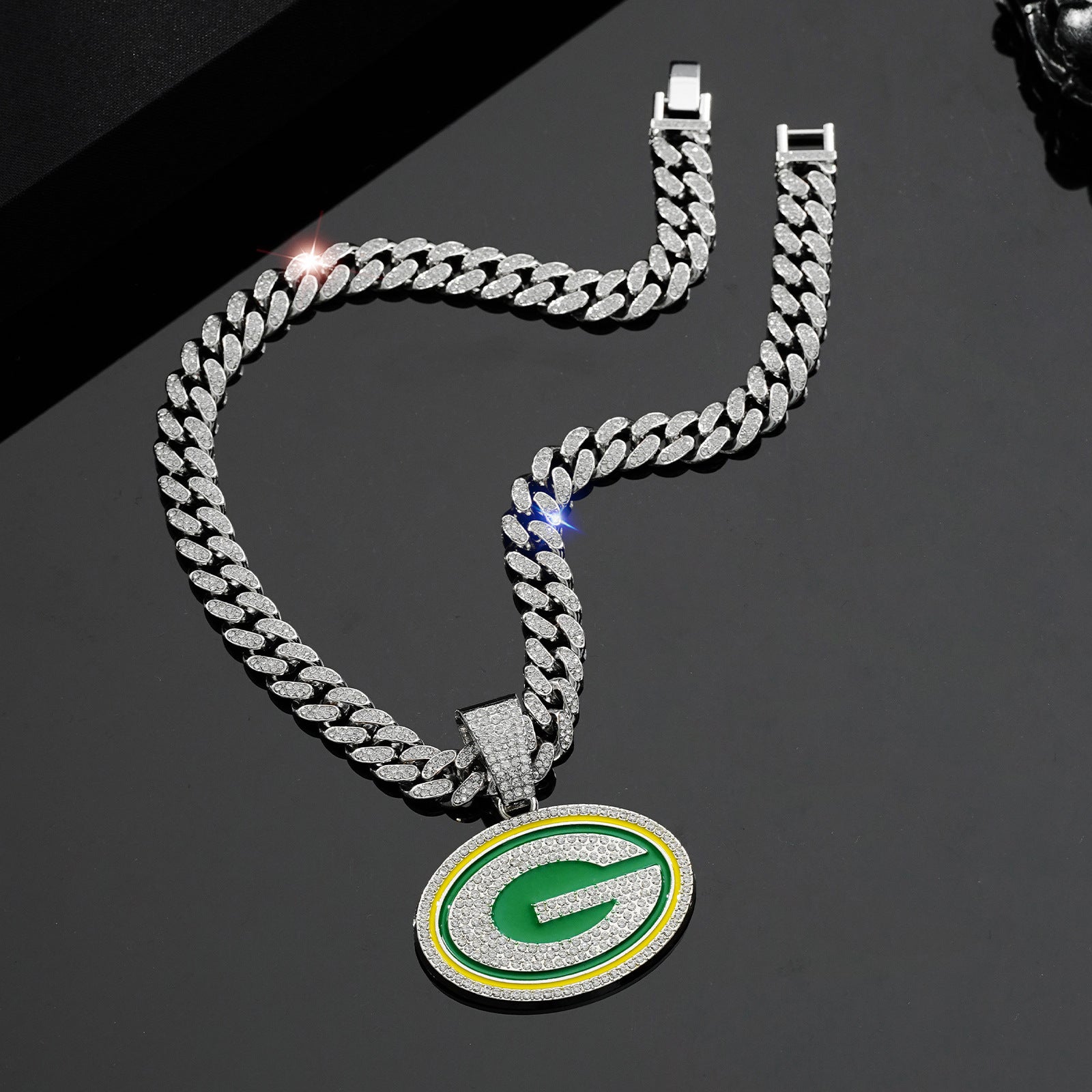 Wholesale drip oil team necklace hip hop full diamond Cuban chain